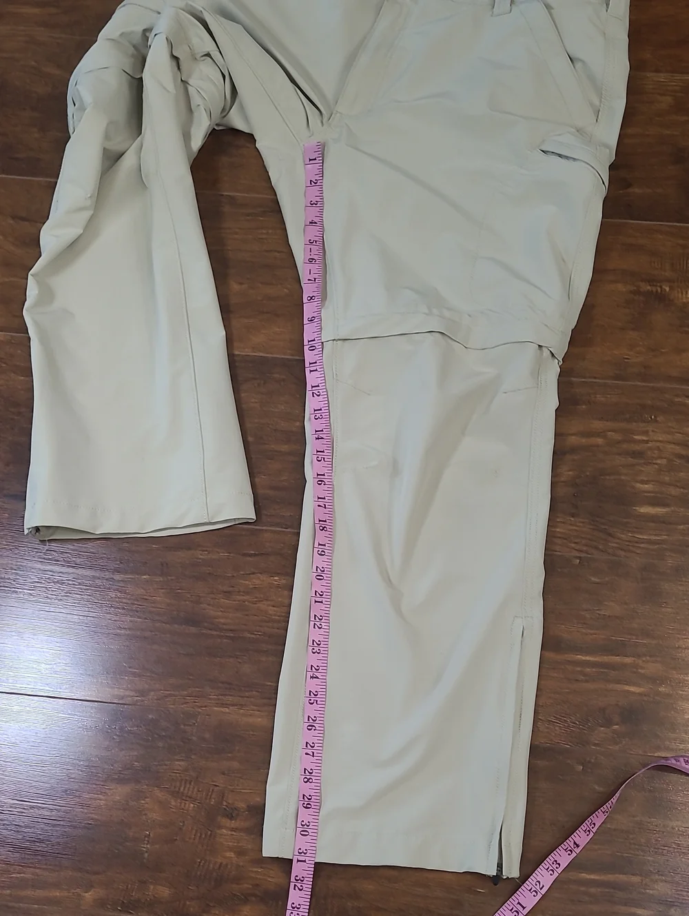 Ascend Men's Convertible Cargo Pants - Light Khaki Size 40×32 Vacation Travel
